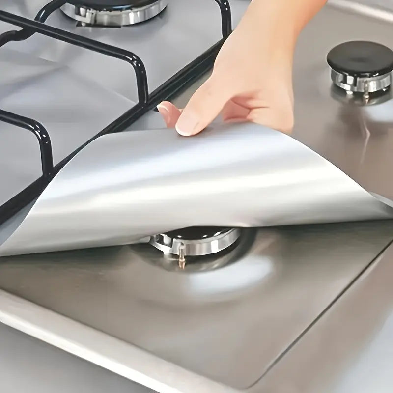 Silvery gas stove burner liner