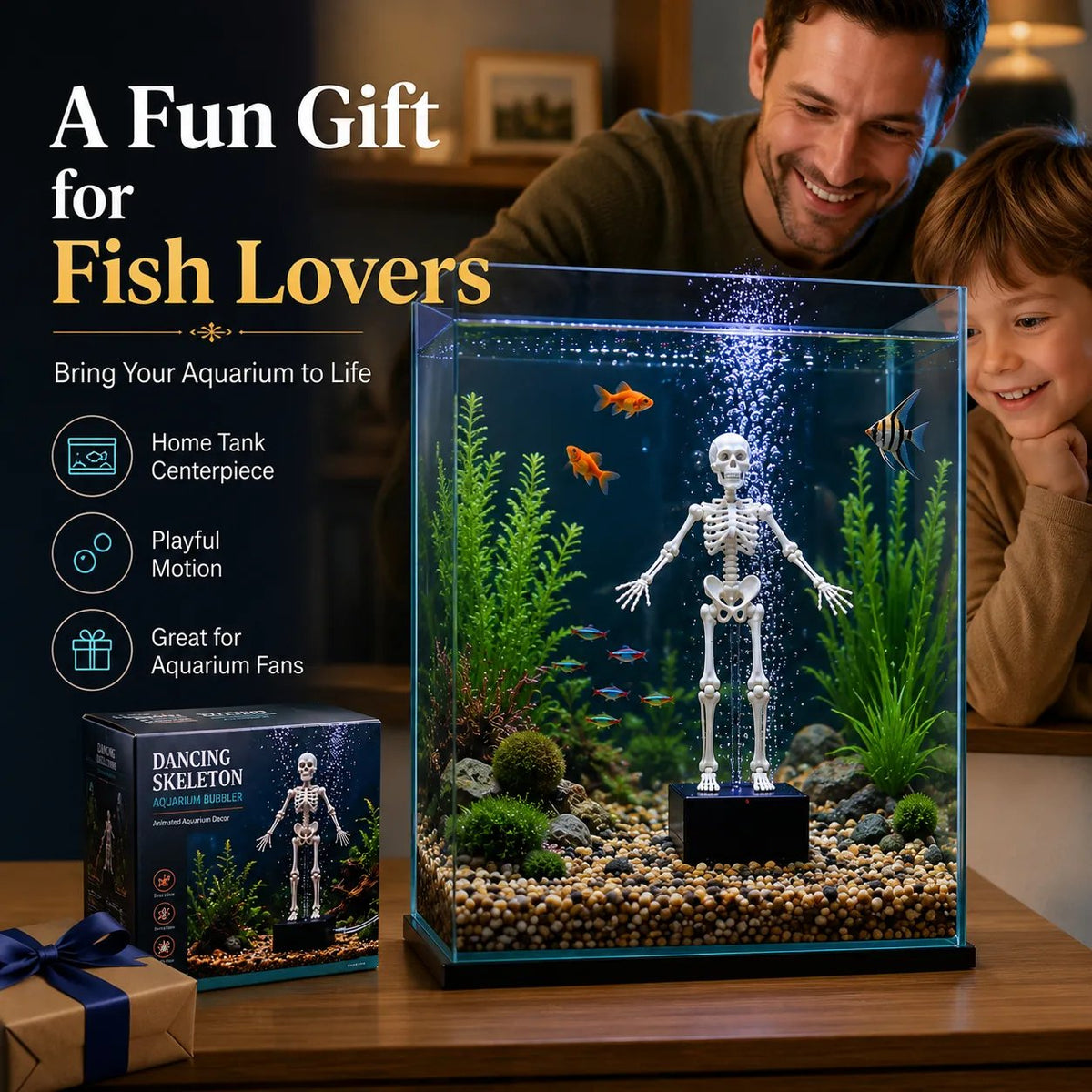 🔥 60% OFF — Dancing Skeleton Aquarium Bubbler