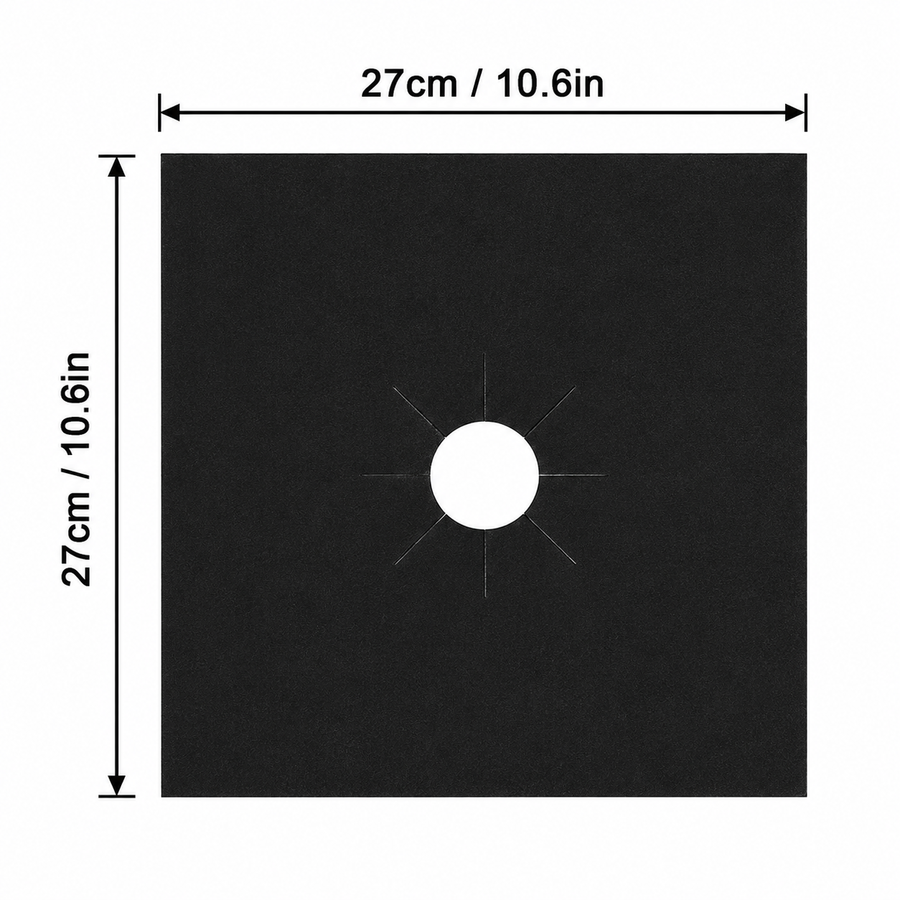 Black stove burner liner dimensions 27 cm by 27 cm