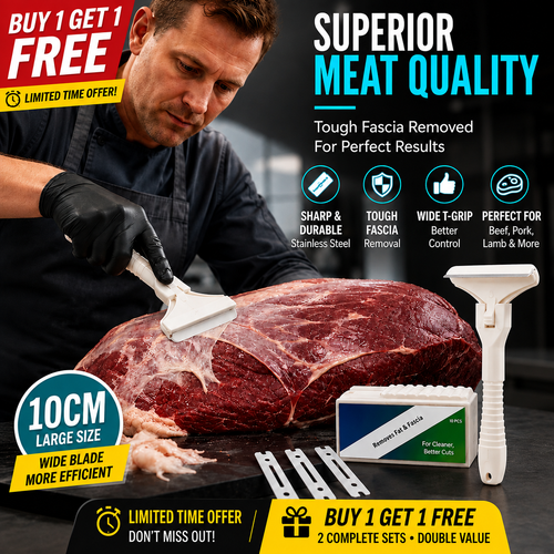 🥩 Stainless Steel Meat Scraper – Easy Fat & Fascia Removal