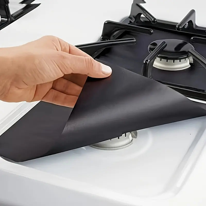 Flexible black stove burner liner
