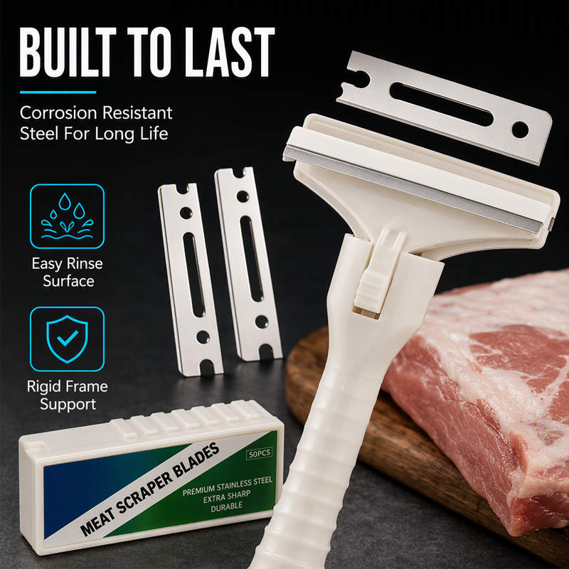 🥩 Stainless Steel Meat Scraper – Easy Fat & Fascia Removal