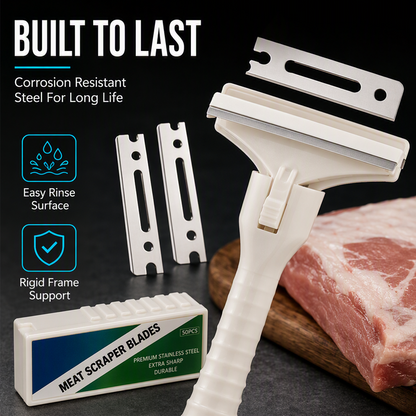 🥩 Stainless Steel Meat Scraper – Easy Fat & Fascia Removal