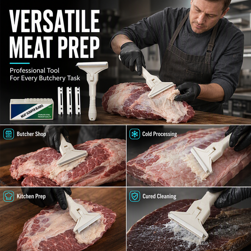 🥩 Stainless Steel Meat Scraper – Easy Fat & Fascia Removal